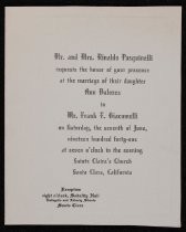 Ann and Frank Giacomelli wedding invitation