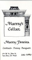 Manny Pereira/Manny's Cellar business card