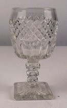 Pressed glass goblet