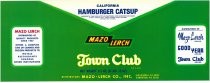 Mazo Lerch Town Club Hamburger Catsup crate label