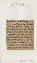 London to Talk to Gotham by Radio