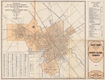 Map of San Jose, Santa Clara, Willow Glen including environs and Santa Clara County with Parts of Adjoining Counties