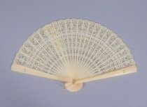 Celluloid fan with floral design