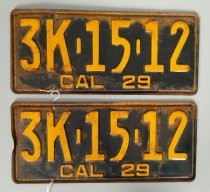 Set of California license plates 3K1512