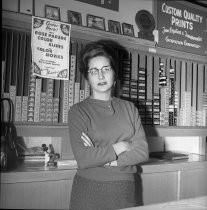 Woman at photography shop