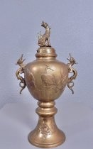 Chinese brass urn