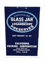 Hotchkiss Brand Loganberry Preserves, California Packing Corporation, San Francisco, California