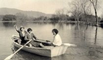 Pathfinders in canoe at Water Company lake