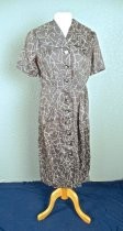 Grey & white silk dress