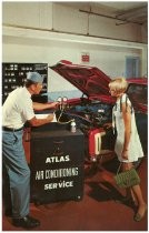 Gene's Chevron oil change reminder postcard