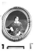 Portrait of woman in oval frame