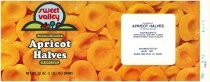 Sweet Valley California Unpeeled Apricot Halves can label