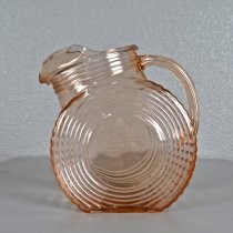 Pink glass pitcher