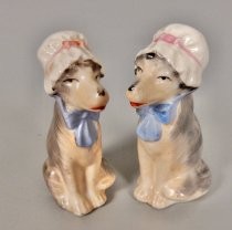 Dogs in bonnets salt & pepper shakers