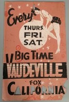 Fox California Vaudeville show poster