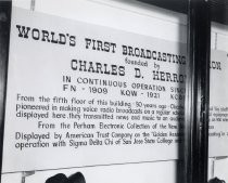 KQW-KCBS 50th Anniversary exhibit sign