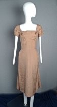 Latte brown silk dress