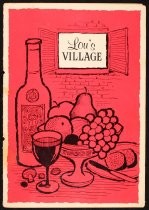 Lou's Village menu, c. 1980