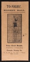 Flier advertising Town Clock Benefit at Market Hall