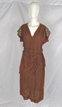 Brown crepe cocktail dress