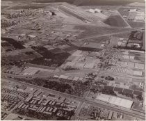 Aerial view of Moffett Field and Central Expressway