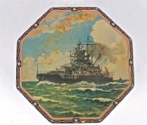 World War II commemorative cookie tin