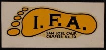 I.F.A. San Jose Chapter No. 10 decal