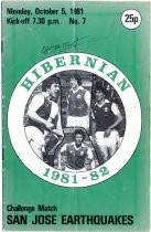 Hibernian 1981-82 Challenge Match San Jose Earthquakes