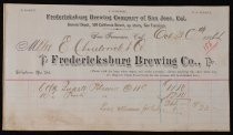 Fredericksburg Brewing Company of San Jose invoice