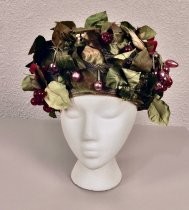 Hat with plastic cherries