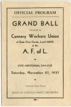 Official Program of the Cannery Workers Grand Ball