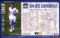 "Come See What's Shakin': San Jose Earthquakes 2001 Season Schedule magnet