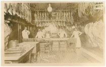 Postcard photo of butchers at Lick Market