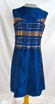 Electric blue silk cocktail dress