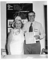 Marie de Forest with San Jacinto Postmaster at First Day Inaugural Event