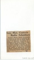 Gen. Mot. Controls Radio Subsidiary