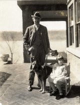 Lee de Forest with daughter Eleanor and Jack the dog, 1925