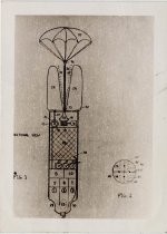 Technical drawing of sectional view of Lee de Forest's dirigible bomb