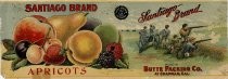 Santiago Brand Apricots label