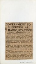 Government to Supervise All Radio Stations