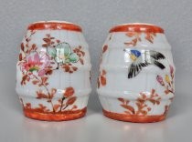 Flowered barrels Salt & pepper shakers