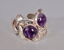 Silver and amethyst bracelet