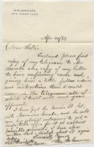 Letter to Sallie (Sarah Winchester?)