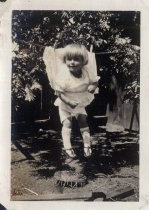 Child pinned to clothesline