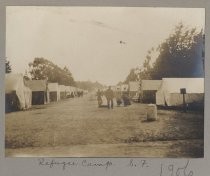 Photo from the Von Dorsten family album. Refugee Camp, San Francisco, 1906