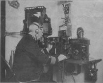 Captain Ingersoll Using the De Forest Radio Telephone on Board USS Connecticut