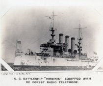 U. S. Battleship "Virginia" Equipped with De Forest Radio Telephone