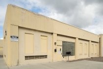 Oblique view of Sunlite Bakery primary facade looking northwest