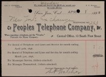 Peoples Telephone Company invoice