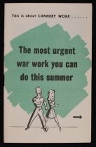 This is about cannery work....the most urgent war work you can do this summer